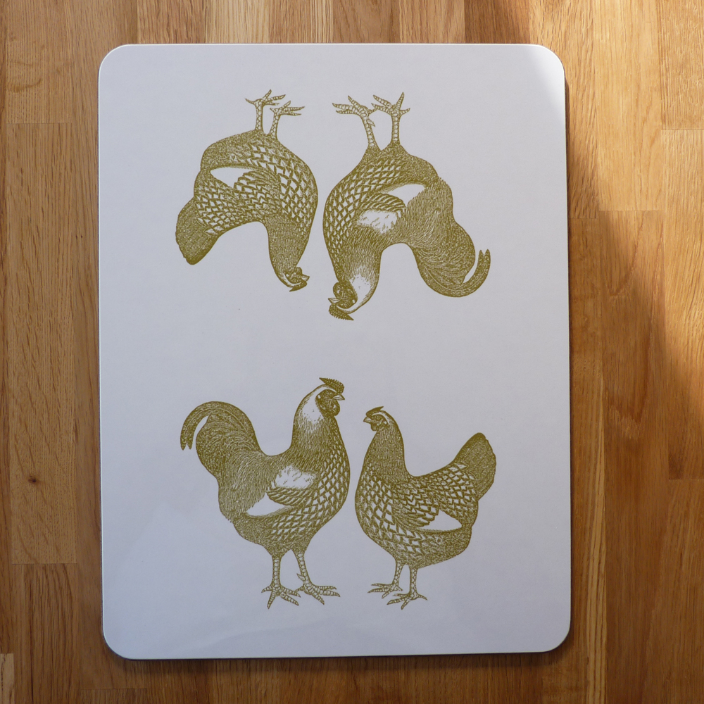 twogreencockerels_largetablemat